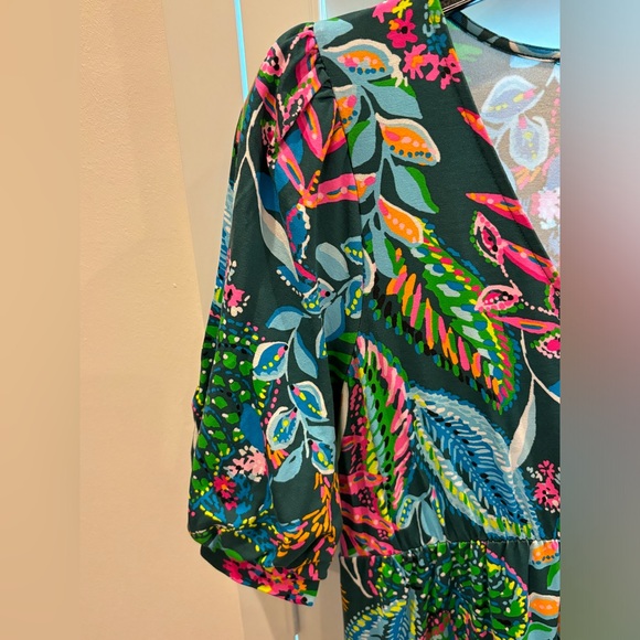 Lilly Pulitzer Chiara Tiered Dress Sunshine Jungle Floral Dress Size Medium - Picture 9 of 16